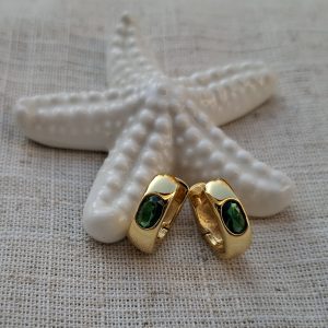 Mini naušnice - zeleni cirkon