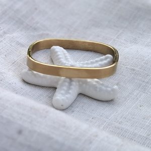 Narukvica mat čelik, pozlaćeno