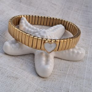 Narukvica na gumu zlatna, srce