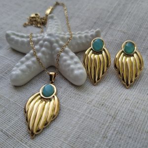 Tirkizno - zlatni komplet