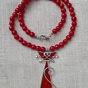 Ogrlica Crvena maca