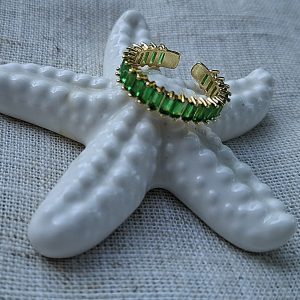 Prsten zeleni cirkoni