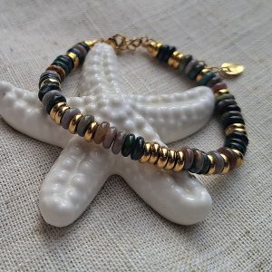 Narukvica od prirodnog kamena i čelika