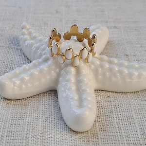 Bijeli prsten od čelika i emajla