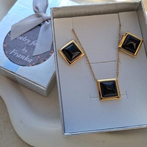 Komplet od brušenog stakla i čelika